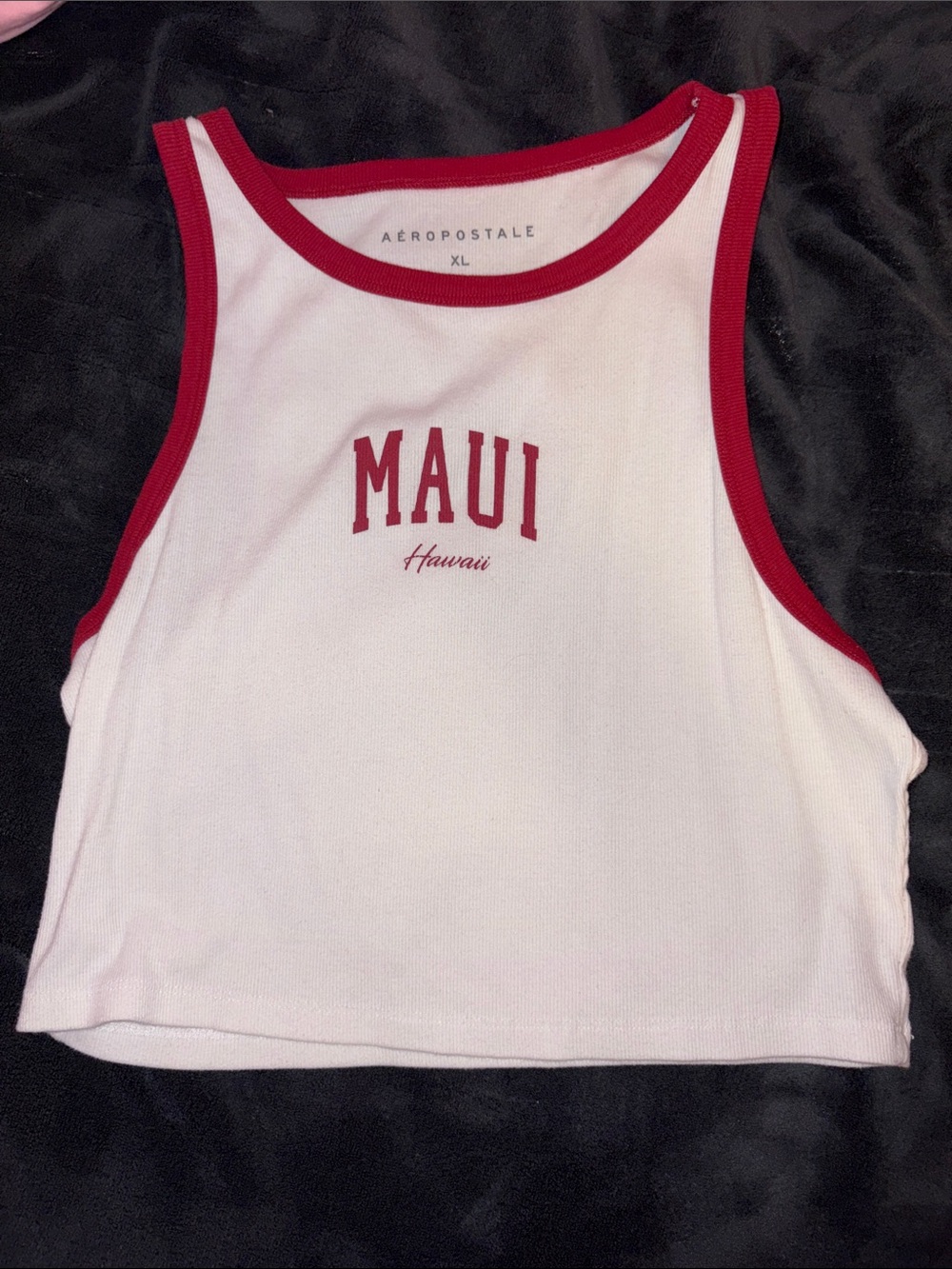 Aéropostale MAUI Hawaii White & Red Tank Top